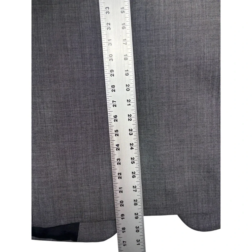 vtg 90s USA Made 40S 34x29 Gray 2pc Pant Suit Pleated Cuffed High Waisted Wool